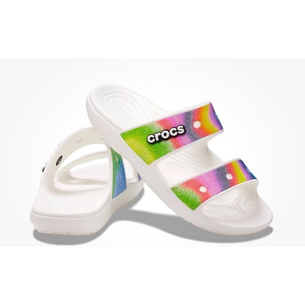 Crocs Unisex Spray Dye Two Strap Slip-On Sandals Men 10 /Women 12